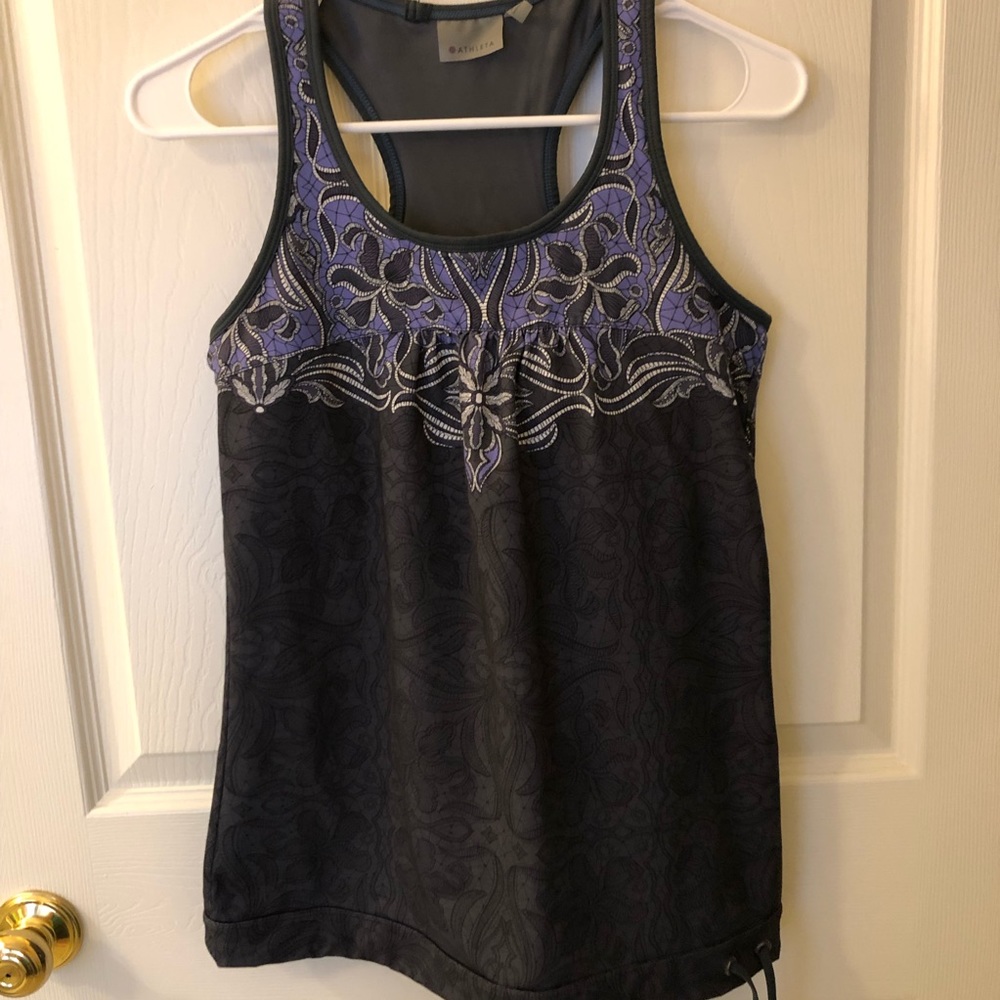 Athleta Tinker Tank in dark gray and purple